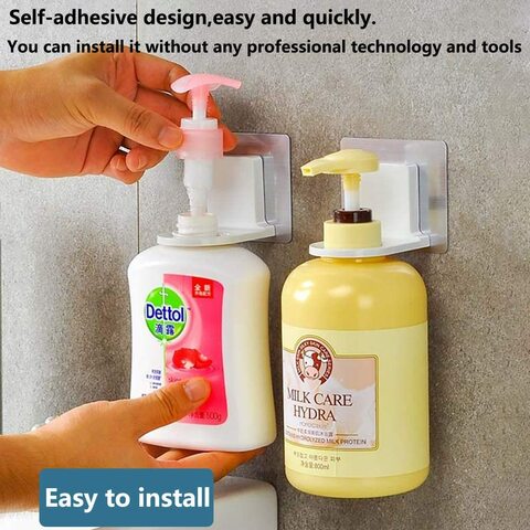 Shower Gel Bottle Rack Hook Bracket Bathroom Wall Magic Paste Shampoo  Suction Wall Type Seamless Hook 3 Pack