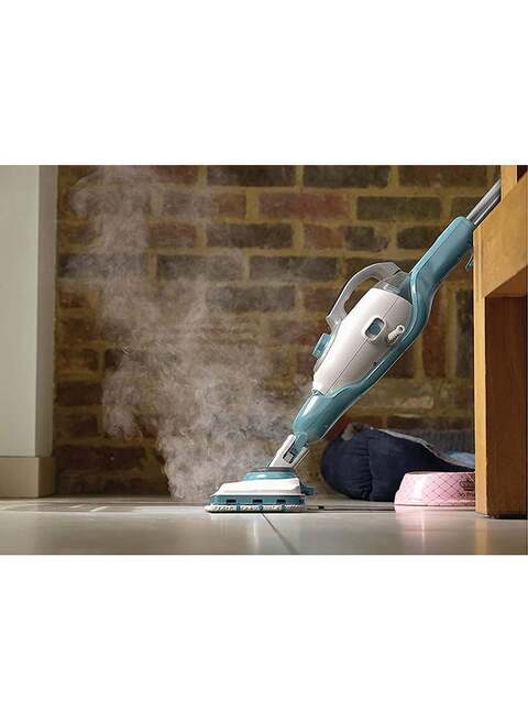 Black &amp; Decker 2 In 1 Steam Mop With Delta Head And Steamitt Features 500ml, 1600 W, BhSM1615DAM-GB, White/Blue