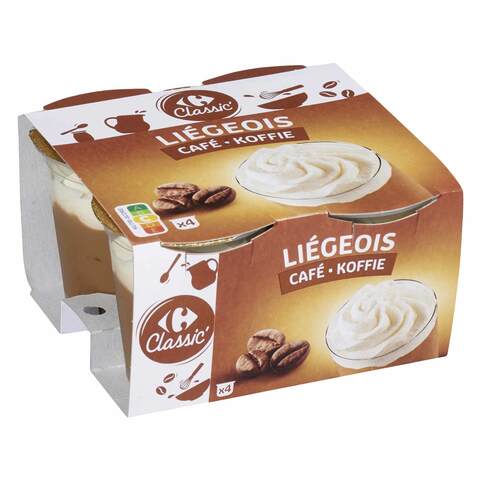 Carrefour Classic Liegeois Coffee Dessert 100g x Pack of 4