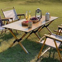 Yulan Outdoor Low Height Portable Folding Wooden Travel Camping Table For Outdoor/Indoor Picnic, Bbq And Hiking With Carry Bag, Multi-Purpose For Patio, Garden, Backyard, Beach, Djz120-0382