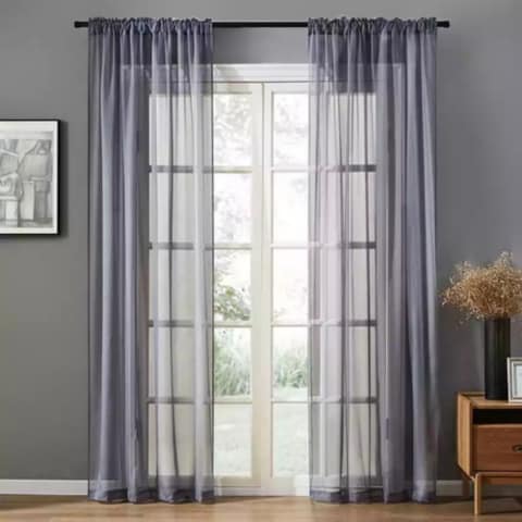 DEALS FOR LESS - Window Curtains Grey Color , set of 2 Pieces.