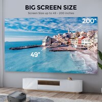 Wownect LED Android Projector [300 ANSI/Screen Size Upto 200&quot;]Native 1080P Mobile Screen Mirroring Android 9.0 TV Downlaod Apps Wifi Bluetooth Projector Home Theater Outdoor Video Projectors - Black