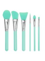 Buy Generic 6-Piece Silicone Make-Up Brush Set Green/Silver in UAE