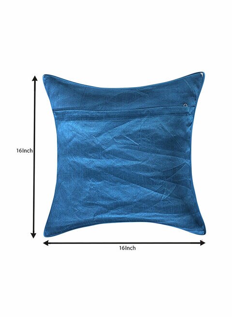 Generic 2-Piece Self Design Jute Cushion Cover Set Blue 40 X 40cm