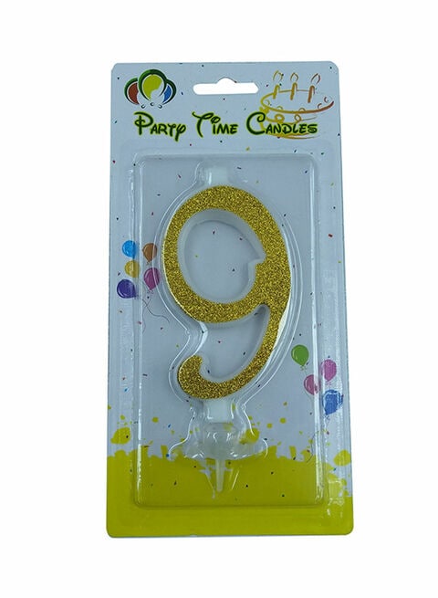 Party Time Unscented Birthday Candle Number 9
