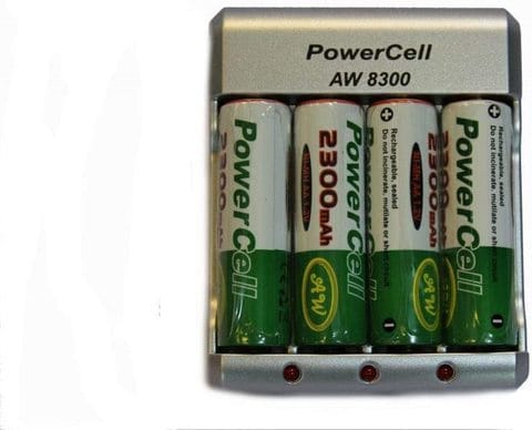 Powercell 4 Batteries Charger Aw 8300 4Xaa -2300Mah