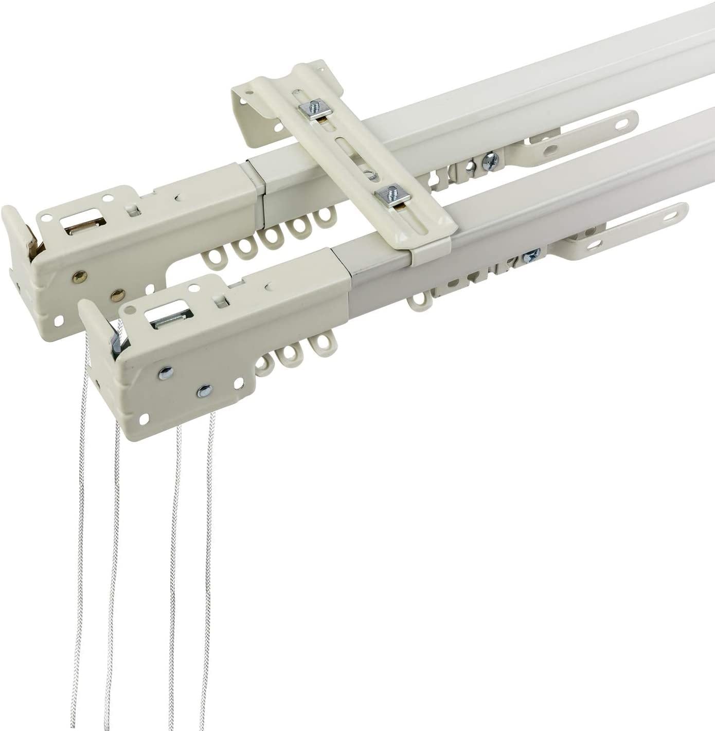 Buy Ultra White Corded Adjustable Curtain Rail Double Heavy Duty Traverse Curtain Rod White Buy Ultra White Corded Adjustable Curtain Rail Double Heavy Duty Traverse Curtain Rod White