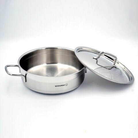 Korkmaz Alfa Extra Deep Stainless Steel Casserole Pot 30X20 Cm / 14.0 L