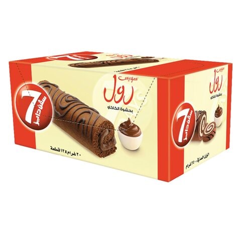 Buy 7 Days Swiss Roll Cocoa Filling 20g 12 Pieces in Saudi Arabia