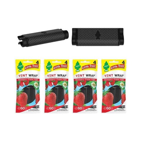 Little Trees Vent Wrap Car Air Freshener Strawberry Black