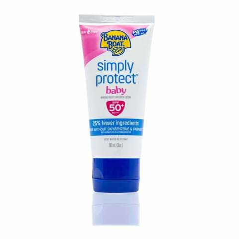 Banana Boat Simply Protect Baby Sunscreen Lotion SPF50+ White 90ml