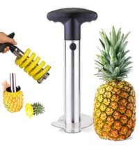 Pineapple Cutter ， Stainless Steel Slicer Stem Remover Cutter Tool - All in one Kitchen Gadget (Black)
