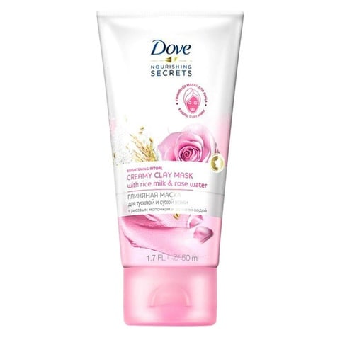 Dove Nourishing Secrets Creamy Clay Mask With Rice Milk And Rose Water White 50ml