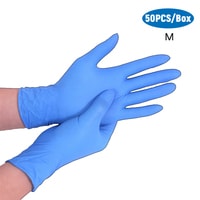 Generic-M Disposable Nitrile Gloves Letex Free Powder Free Single Use Gloves for Home Cleaning Kitchen Cooking Food Process Hair Dying Use 50PCS/Box Blue