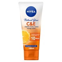 NIVEA Body Lotion Even Tone Radiant Skin Natural Glow Vitamin C &amp; E Orange Scent 180ml