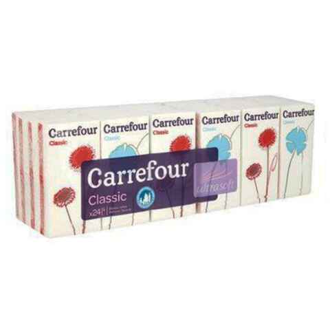 Carrefour Classic Pocket Tissues White 24 Sheets Pack of 9