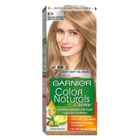 Garnier Color Naturals Cream Hair Dye, Deep Ashy Light Blonde 