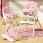 اشتري Kidsland Honelevo Baby Dining Chair Baby Feeding Chair Portable High Chair ，Adjustable Height Foldable Toddler Seat ，Safty Highchair With Meal Tray, All For Your Baby (Pink) في الامارات