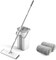 Lushh Microfiber Mop and Bucket System for Floor Cleaning - 360 Degree Swivel Head, Self-Cleaning, Squeeze Dry Flat Mop &amp; 2 Refill Pads, Safe on All Surfaces, Telescopic Wand, Compact Storage