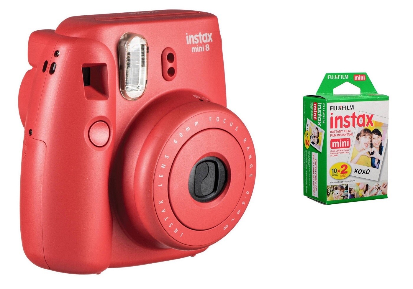 Buy Fujifilm Instax Mini 8 Camera Raspberry With Case And Film Sheets Online Shop On Carrefour Uae