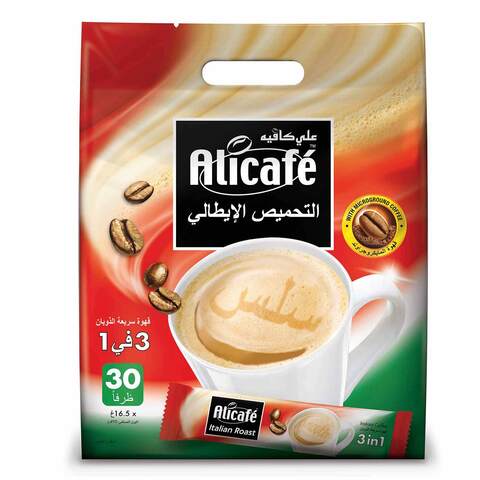 Alicafe Italian Roast 3-In-1 Instant Coffee 16.5g Pack of 30