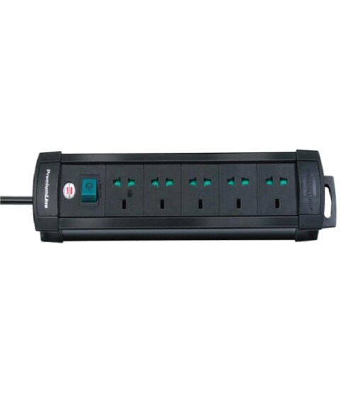 Brennenstuhl Premium Extension Socket 5 Fold 5 Metre Black