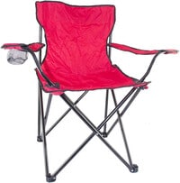 Egardenkart Camping Chair, Folding Camping Chairs for Adults with Armrests and Cup Holder and Carrying Bag, Lightweight Portable for Beach, Perfect for Caravan trips, BBQs, Garden, Picnic, (Red)