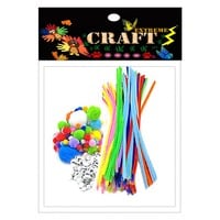 Extreme Craft Velvet Sticks with Creative Eyes and Cotton Balls Multicolour
