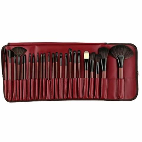 Buy Rozia Essential Cosmetics 24 Pieces Professional Makeup Brushes Set with Case, Face Eye Shadow Eyeliner Foundation Blush Lip Powder Liquid Cream Blending Brush in UAE