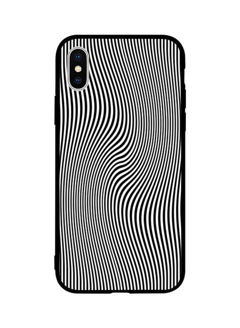 Theodor - Protective Case Cover For Apple iPhone X Black &amp; White CurveLines