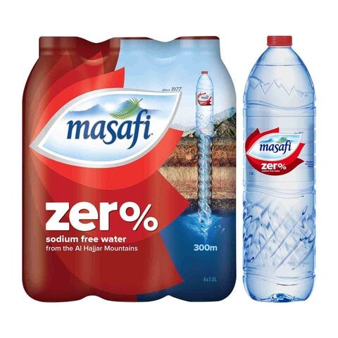 Masafi Zero% Sodium Drinking Water 1.5L Pack of 6