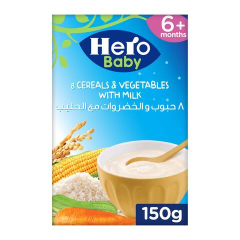 Hero Baby Good Night 8 Cereal &amp; Vegetable with Milk - 150 gram