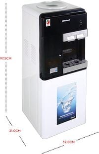 Nobel Water Dispenser Free Standing With Bottom Storage Cabinet &amp; Cup Storage, Hot And Cool Compressor Cooling NWD1605 White 1 Year Warranty