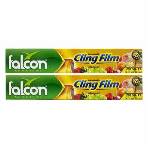 Buy Falcon Cling Film Clear 200sqft Pack of 2 in UAE