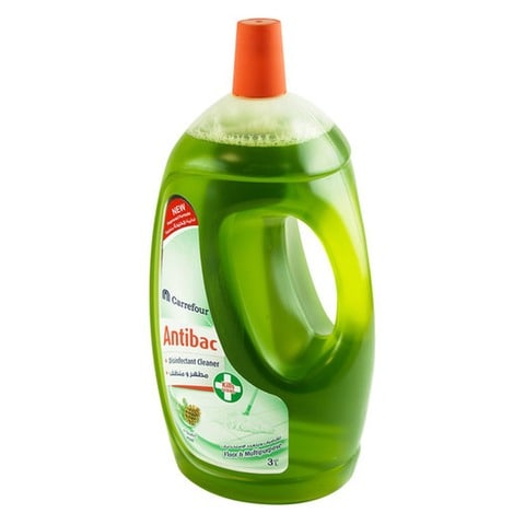 Carrefour Pine 4-In-1 Anti-Bacterial Floor And Multi-Purpose Cleaner Green 3L