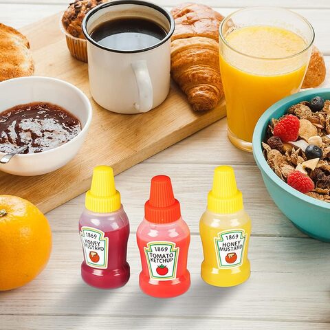 Mini Condiment Squeeze Bottle box Salad Dressing Ketchup Squeeze Jar  Container Plastic Portable Lunch Box