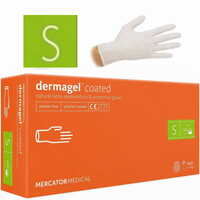 Dermagel pollymer coated easy donning medical latex powder free smell free gloves 100 pieces-small