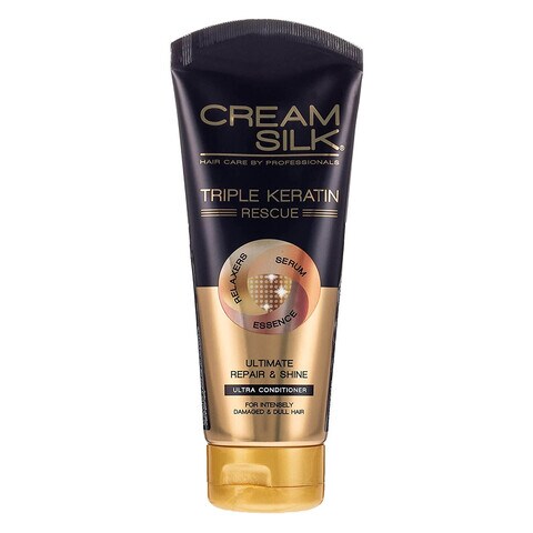 Cream Silk Triple Keratin Rescue Conditioner  Ultimate Repair &amp; Shine With Keratin Relaxers Serum &amp; Essence 170ml