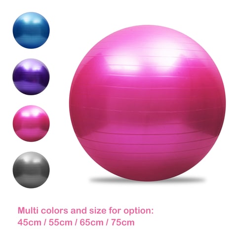 Generic-Anti-burst Yoga Ball Thickened Stability Balance Ball Pilates Barre Physical Fitness Exercise Ball 45CM / 55CM / 65CM / 75CM Gift Air Pump