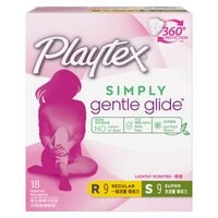 Playtex Simply Gentle Glide Lightly-Scented Regular 9 Tampons With Applicator White 18 Tampons