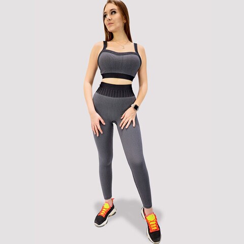Kidwala 2 Pieces Warrior Set - High Waisted Leggings with Sports Square neck Bra Shoulder Strap Workout Gym Yoga Sleeveless Outfit for Women (Small, Black)
