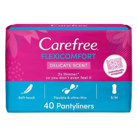 Buy Carefree Panty Liners Flexicomfort Cotton Pack Of 40 Online