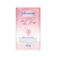 Buy Johnson's Pure Pre-Cut Cotton Wool White 80g Pack of 12 Online - Shop  Beauty & Personal Care on Carrefour Saudi Arabia