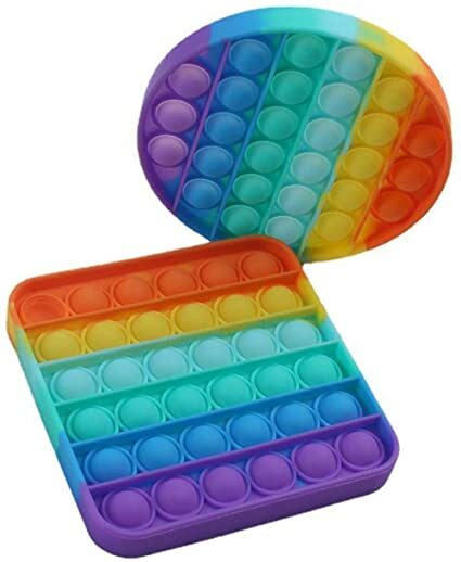 2-Piece Colorful-Round Colorful-Square Push Pop Bubble Squeeze