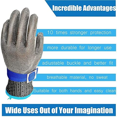 Buy Cut Resistant Glove, Stainless Steel Wire Mesh Metal Glove for