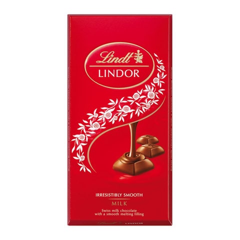 Buy Lindt Lindor Swiss Milk Chocolate With a Smooth Melting Filling 100g in Saudi Arabia