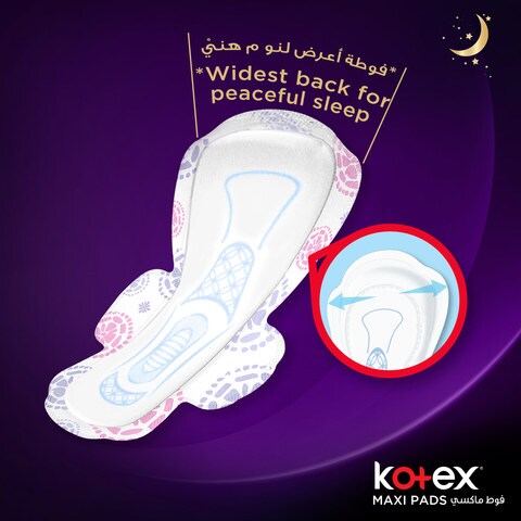 Kotex Nighttime Maxi Sanitary Pads With Wings White 16 Pads
