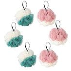 Buy Creativee Bath Puff Mesh Brush Soft Ball Extra-Dense Shower Loofah Sponge Body Exfoliate Pouf 6 Pack in UAE