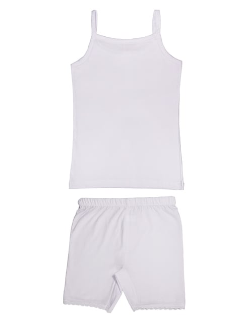 Cotton Camisole and Short underwear Girls Set White Dantel ( 15-16 ) Years