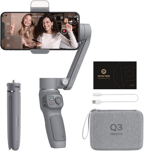 Zhiyun Smooth Q3 Combo, 3 Axis Handheld Smartphone Gimbal Iphone Stabilizer For iPhone 12 11 Pro XS Max XR X 8 Plus 7 6 SE Android Cell Phone Smartphone Youtube Vlog Live Video Kit